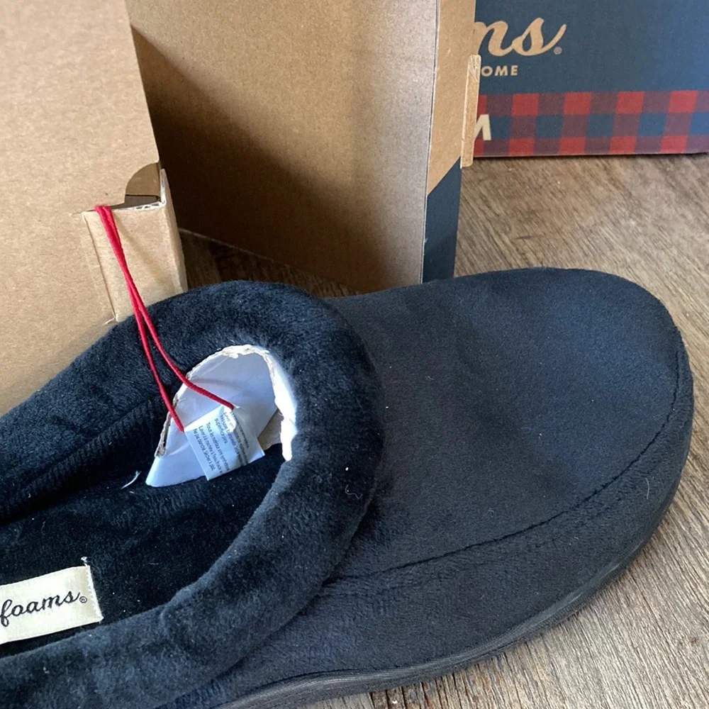 New Men's Dearfoams Memory Foam Slippers Size M